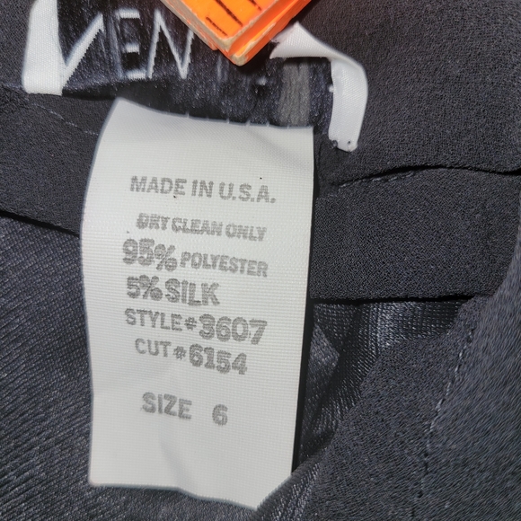 Vintage New Leaf Dress Samir Women's Sz 6 Black Cocktail Beaded Long Ruffles - Picture 12 of 12